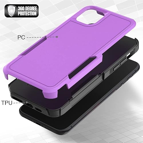 Miniatura 3 de Jeylly Funda para iPhone 11, iPhone 11 con protector de pantalla de vidrio templado 2 unidades de doble capa anti caídas antideslizante, resistente,