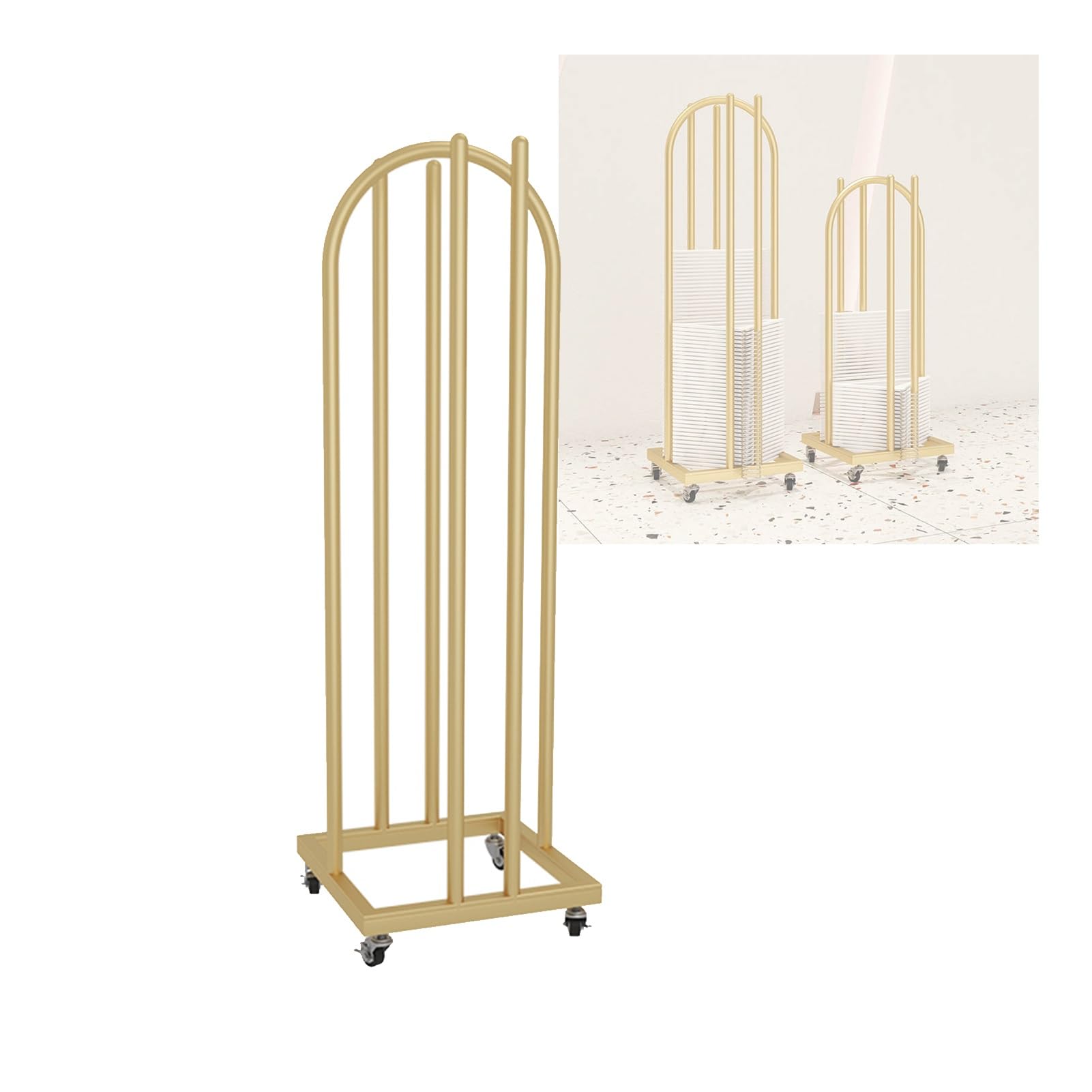 Solution de rangement vêtements étagère gain de place 2 en 1 dorée