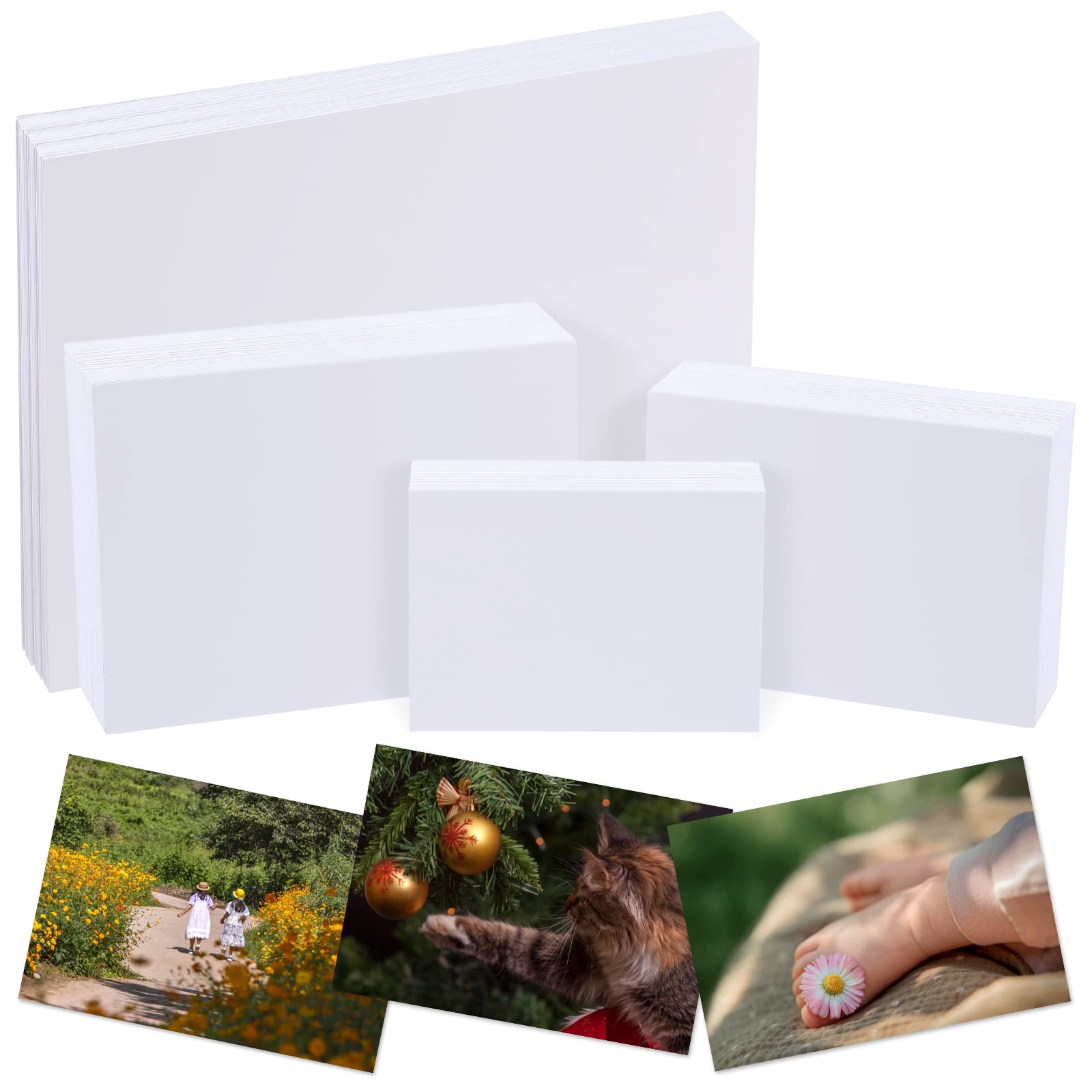 Tanstic 360Pcs 4 Sizes 200gsm Photo Paper, Printer Paper Premium Glossy Photo White Photographic Paper Photo Printer Paper (3.5 x 5 Inch, 4 x 6 Inch,
