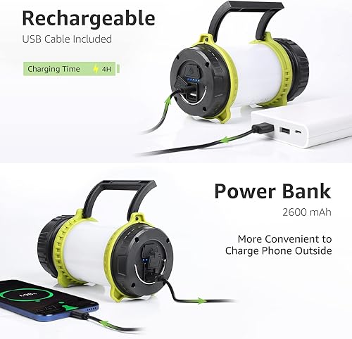 Miniatura 4 de Lighting EVER Paquete - 2 artículos Linterna de camping LED recargable vintage Lepro y linterna de camping LED Lighting EVER recargable, 500LM, 5