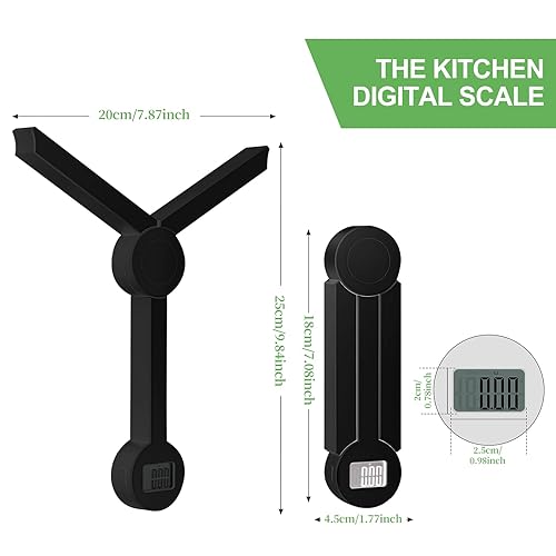 Miniatura 2 de Báscula portátil de viaje para alimentos, pequeña báscula digital plegable de cocina para alimentos, mini báscula de bolsillo plegable, gramos y