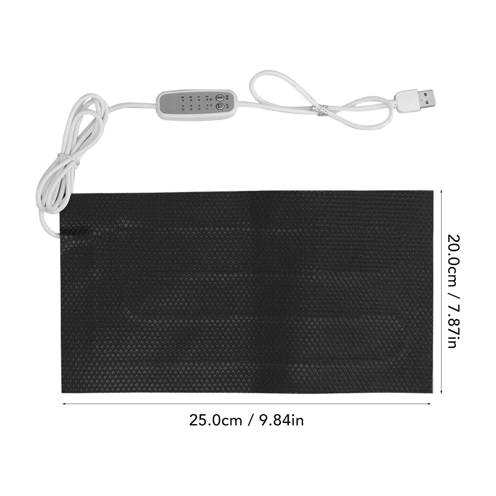 Temperature Regulating Heating Pad USB Power Waterprooff Electric Cloth Heater DC5V for Winter Warmth Pet Use (20x25cm)