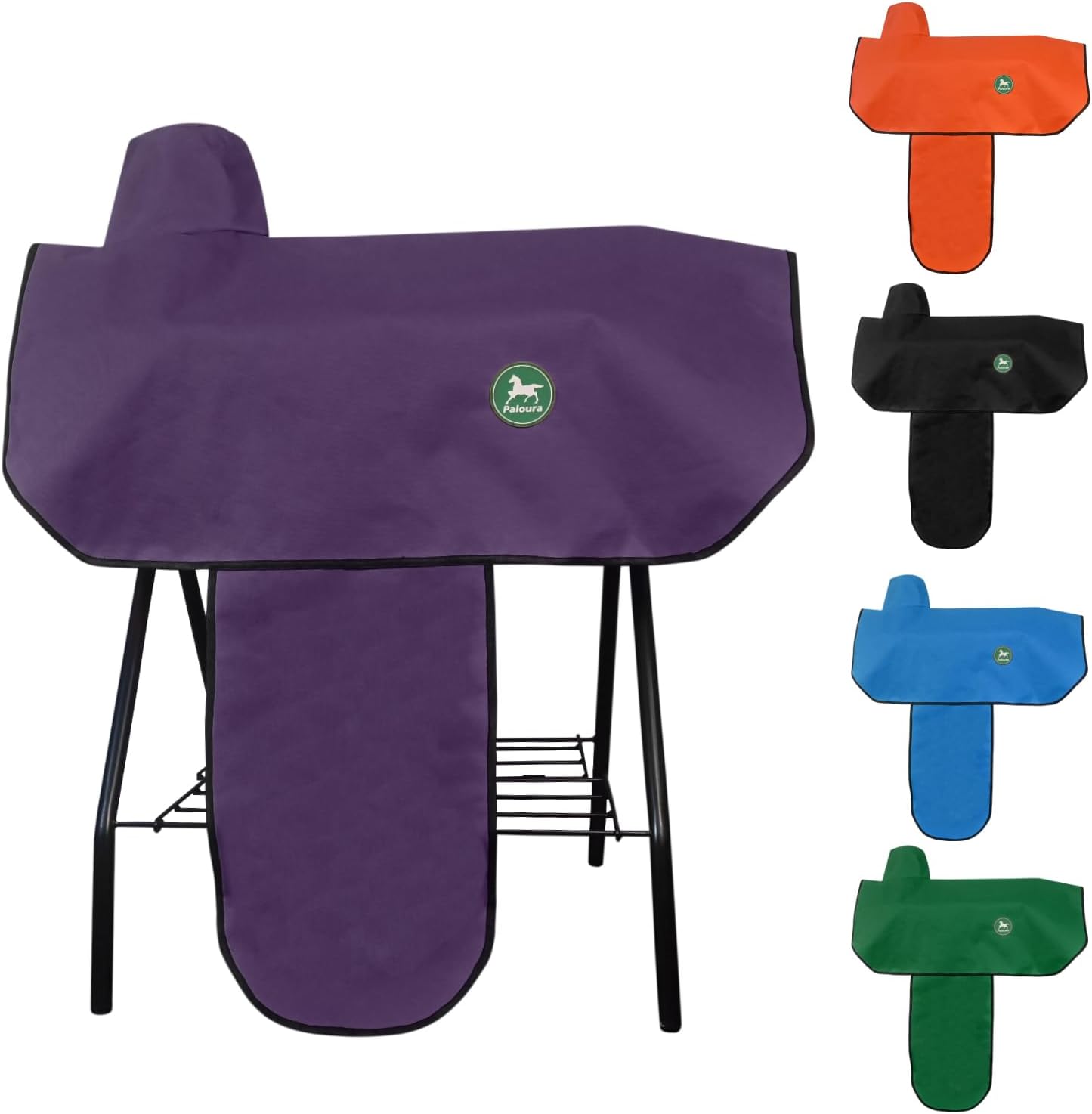 Western Saddle Cover|Saddle Cover with 6 Elastic Straps|Waterproof and Tear-Resistant Oxford Fabric Saddle Covers for Western Horse Saddle for Most Full-Size Western Saddles-Purple