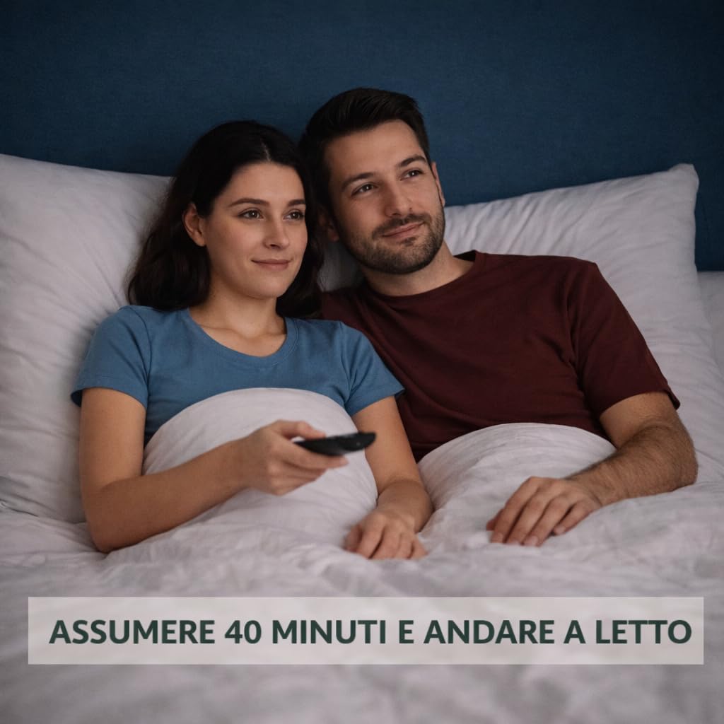 All in One Sonno Profondo Tutto in Uno + Melatonina e Valeriana Forte, Passiflora, Ashwagandha, Melissa, Griffonia, Triptofano, L-Teanina - AZIONE 360" per Insomnia grave o cronica/ansia serale.