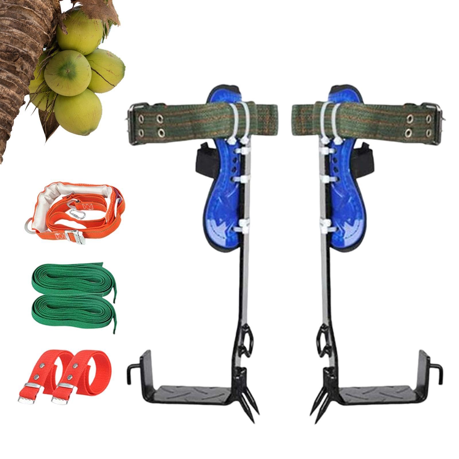 Pole Climbing Gear Kit - Non Slip Pedal Safety Straps Climbing Equipment, A