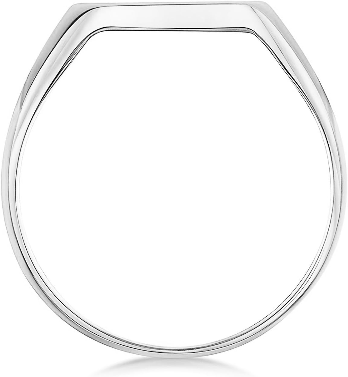 LANDA JEWEL Unisex Sterling Silver Cushion or Oval Shape Heavy Weight Polished Signet Ring - Image 4