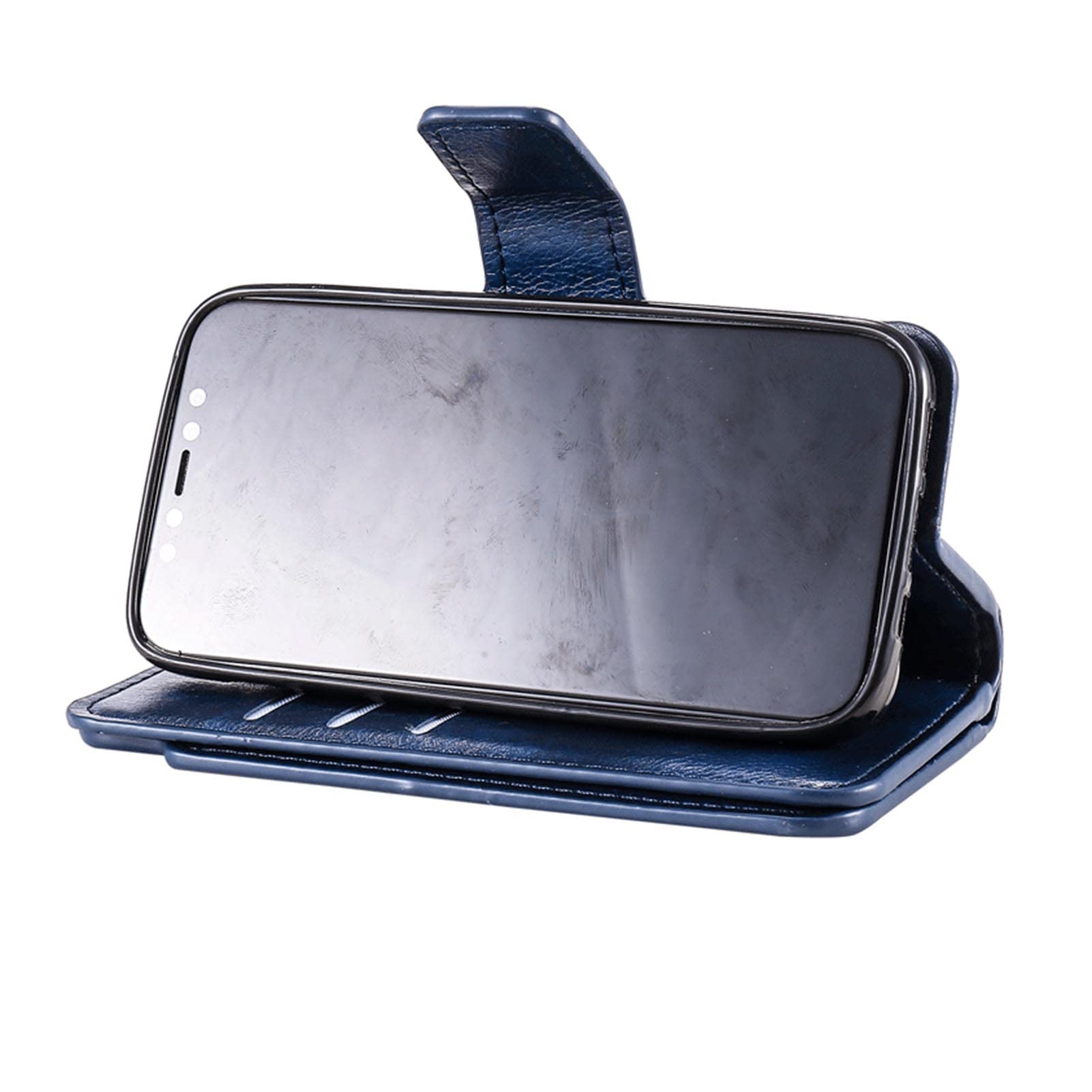 Custodia A Portafoglio In Pelle Per IPhone 13 Mini 5,4'' | Con Chiusura Magnetica E Supporto Per Carte | Colore Marrone - 3