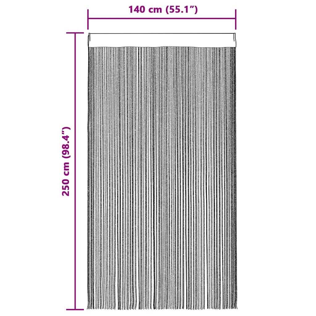 Fadenvorhänge 2 STK 140 x 250 cm Braun, Blickdicht, isolierend, als Raumteiler, Sichtschutz, Fenstervorhang, waschbar, mit Tunneldurchzug, vielseitig für Wohnzimmer, Schlafzimmer, Küche