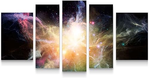 Vista 22 de Startonight Lienzo decorativo con motivo de árbol, paisaje abstracto, lago, naturaleza, bosque, negro y blanco, Lona, Vista al lago, Extra grande