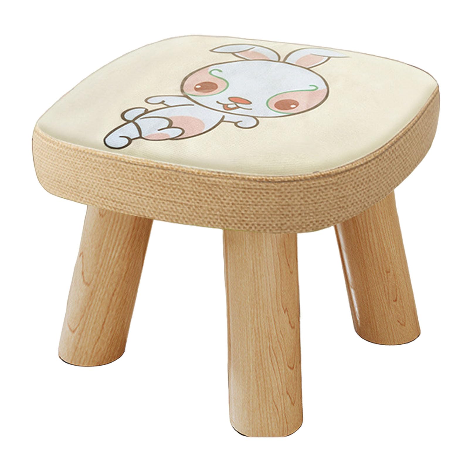 Dxpsxjl D Linen Vanity Stool, Soli Woo Leg, Smallool For Living Room, Bathroom Bench, Adjustable, Lightweight, Urable, Portable, User-Friendly, Compact, Modern, Ottoman, Fabric