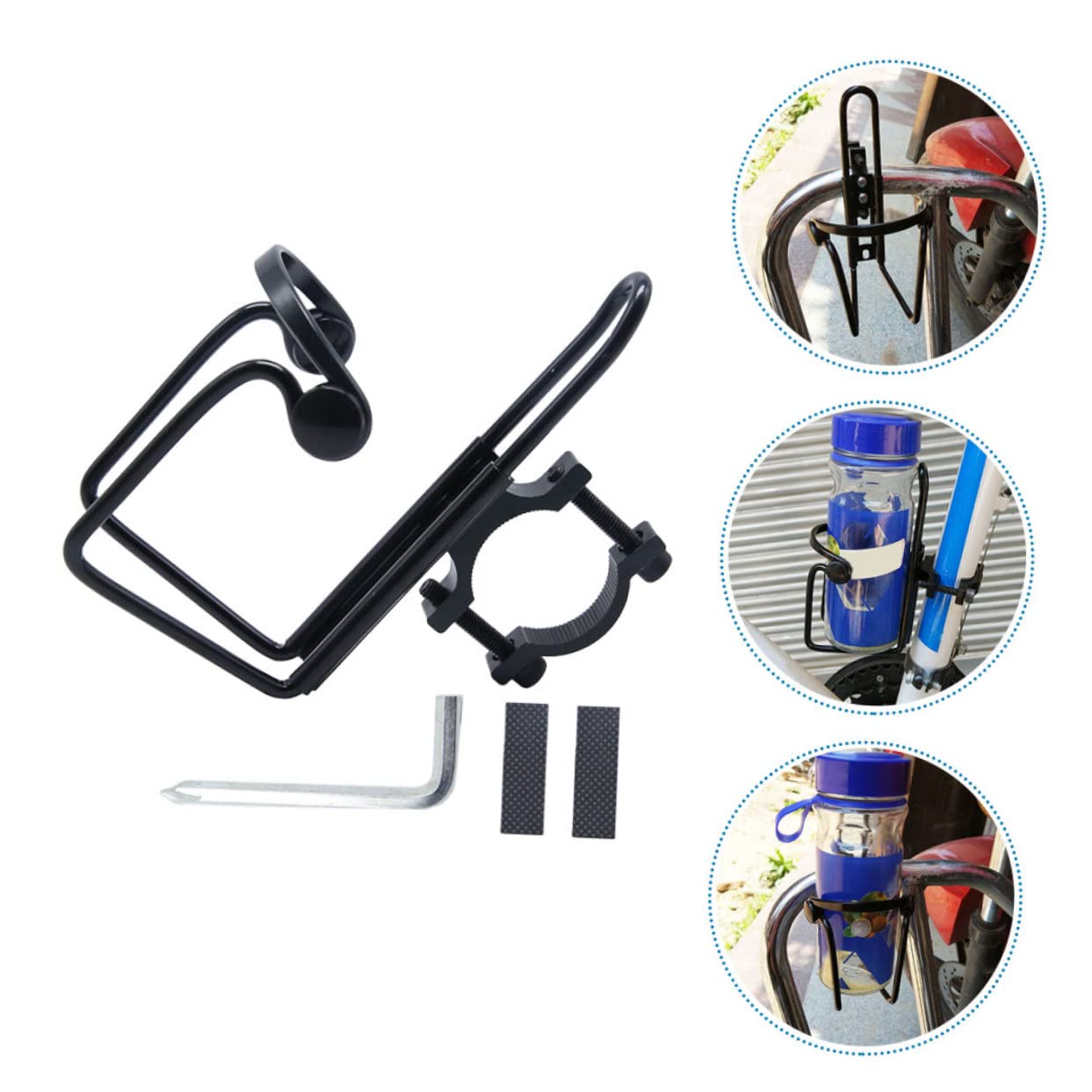 Sosoport 4 Piezas jaulas botellero de Ciclismo Accesorios para Bicicletas Soporte para Botella de Agua para Bicicleta portabotellas Profesional para Bicicletas aleación de Aluminio Negro