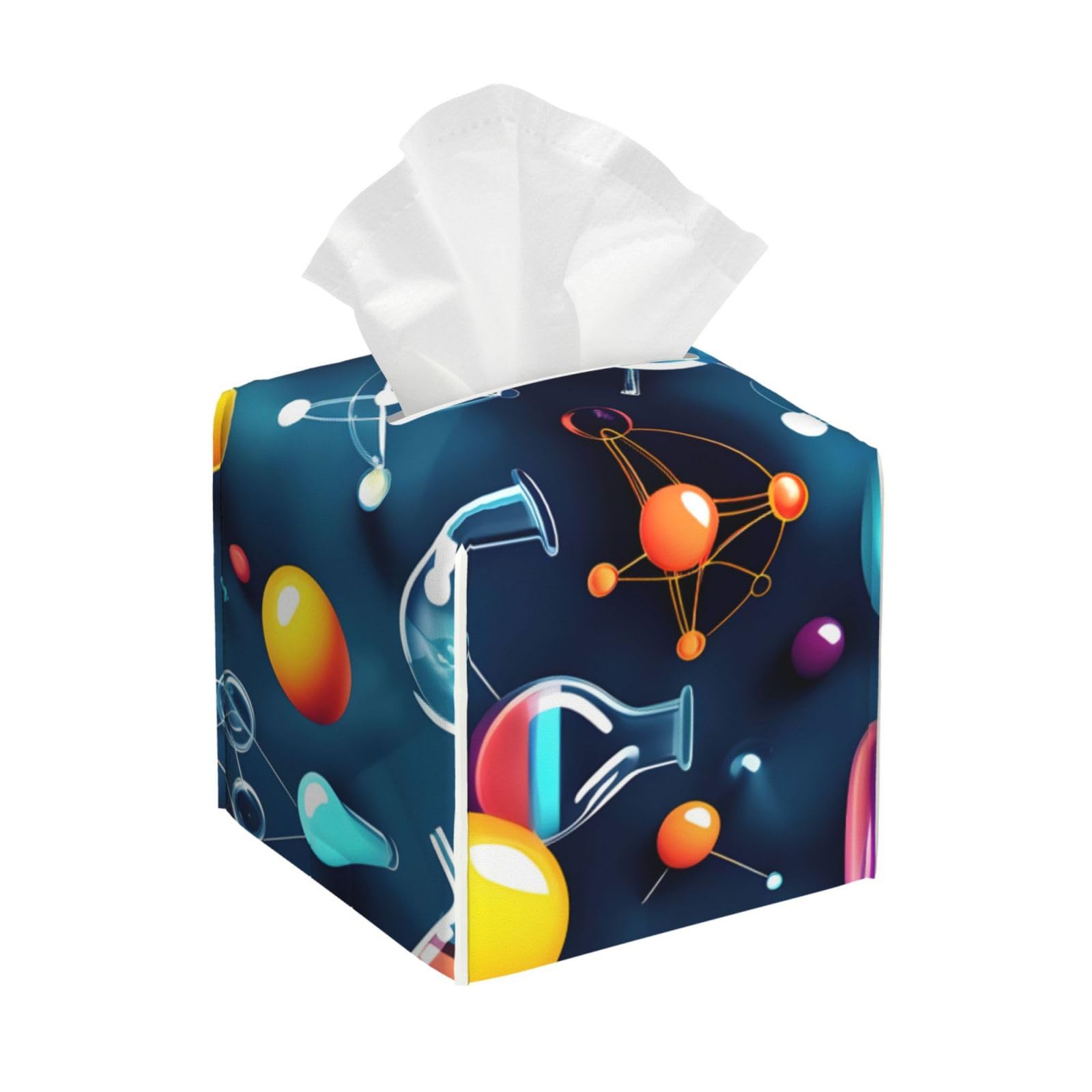 Abstract Science Chemistry Print Square Tissue Box Cover Holder for Living Room Bedroom Office Decor Home Accessory