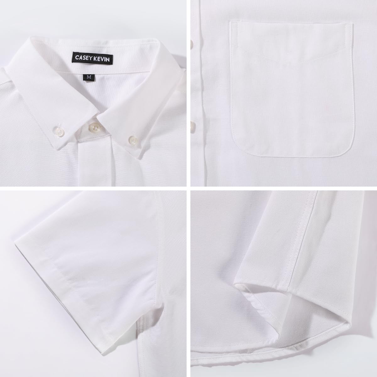Casey Kevin Camicia Uomo Maniche Corte - 100% Cotone - Colletto con Bottoni | Camicia Uomo - 1 Tasca Sul Petto - Adatto Tempo Libero, Vacanze, Spiaggia e Gli Affari