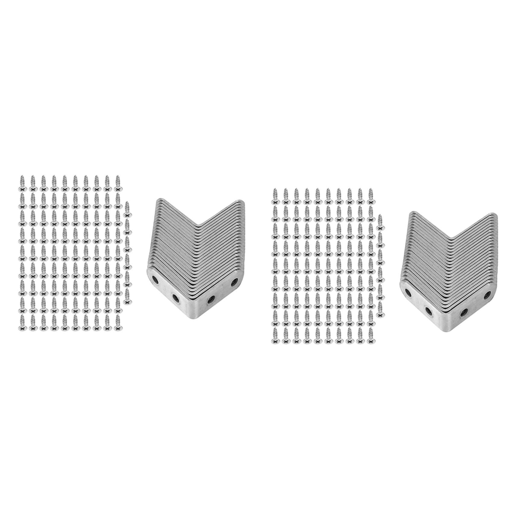 Jnchdghwa Silver 48 Pieces Stainless Steel Corner Braces (1.57 X 1.57 Inch,40 X 40 Mm) Joint Fastener L Shaped