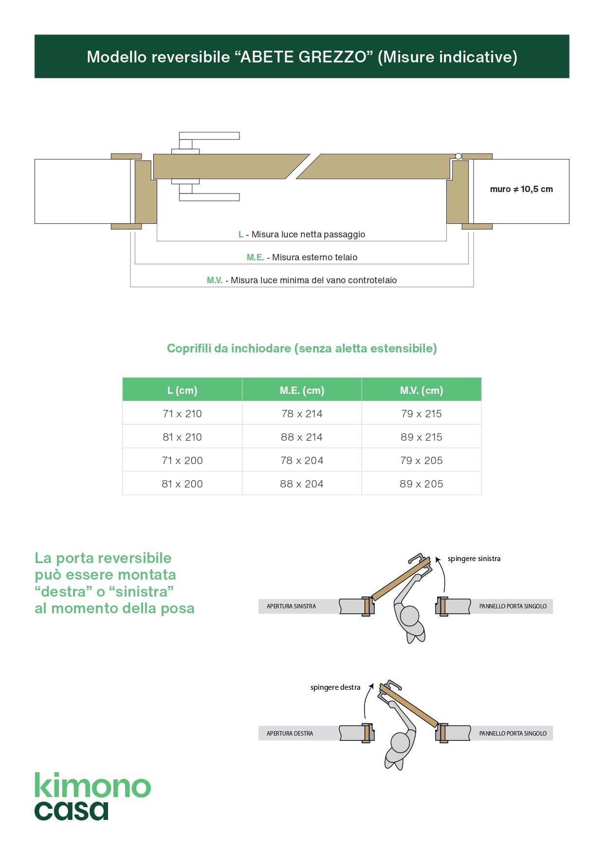 Porta Abete Grezzo Reversibile 210 x 70