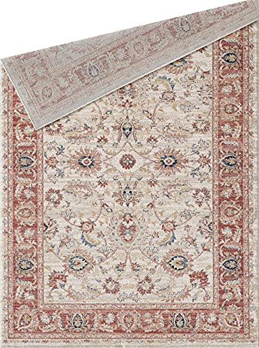 Tapete decorativo Abani Beige y Rojo 4'x6' miniatura 3