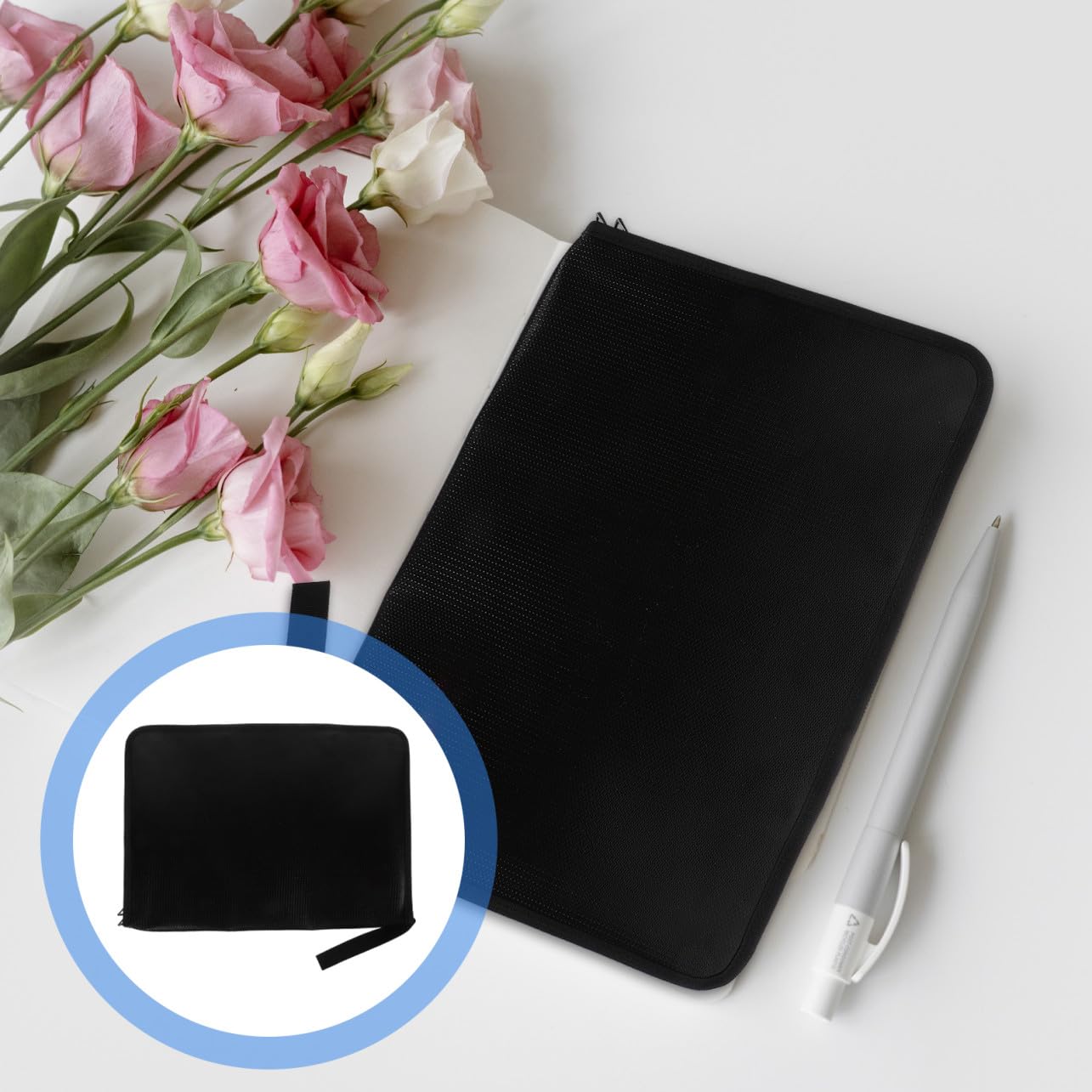 jojofuny Borsa Portadocumenti Ignifuga Rivestita in Silicone Organizer Espandibile Per Documenti Carte Passaporti Denaro Certificati Portatile Per Impiegati Studenti Viaggiatori d Affari