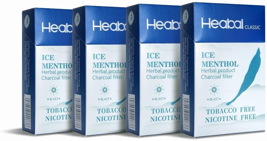 Herbal Cigarettes - Tobacco Free, Nicotine Free - Ice Menthol (4 Packs)