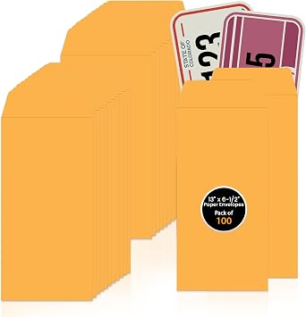 MICRO TEC Plain License Plate Envelopes Moist Closure 13" x 6-1/2",100 Pack | Moisture-activated paper mailer with durable construction for secure mailing, storage & protection of standard license plates
