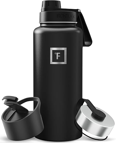 Miniatura 107 de IRON °FLASK Frasco de hidratación para acampar y senderismo con pajilla, botella de agua deportiva de acero inoxidable con aislamiento de boca