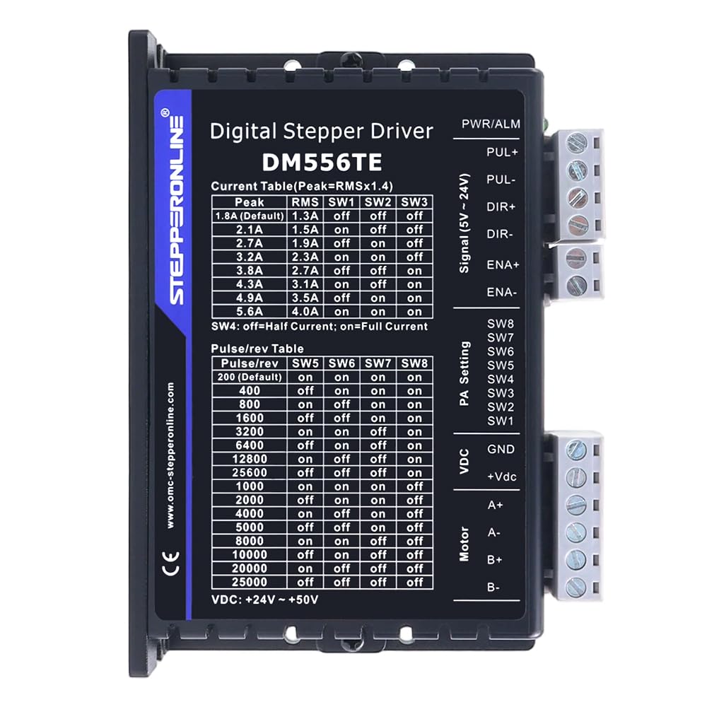 STEPPERONLINE Controlador paso a paso digital serie TE 1,8-5,6A 24-50VDC para motor Nema 23, 24