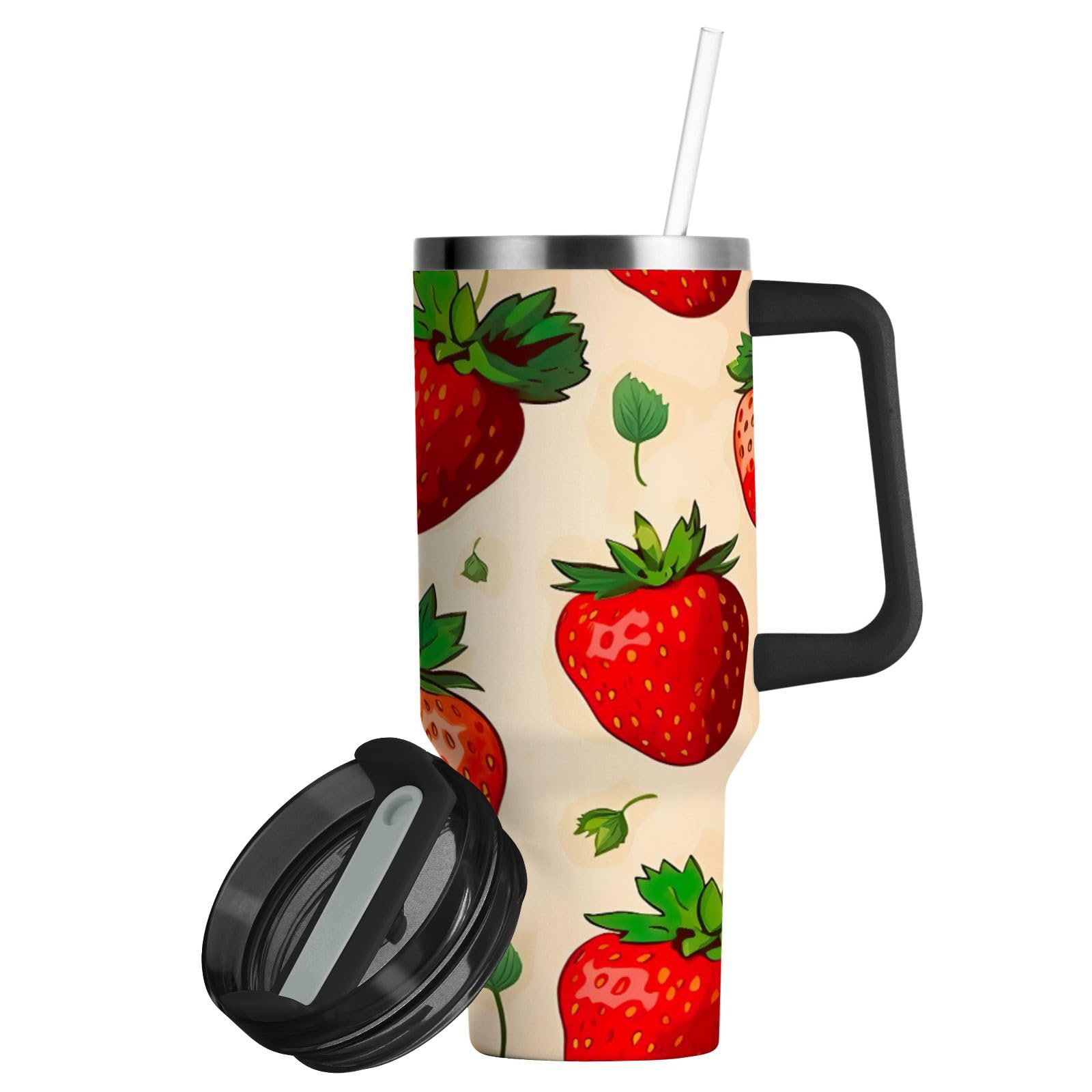 Amazon.com: Blueangle 40oz Strawberry Pattern Tumbler with
