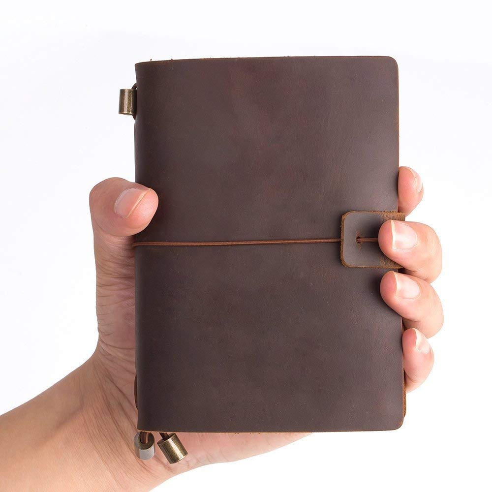 Sixstore Leather Refillable Notepad Notebook, Handmade Genuine Leather Bound Daily Notepad for Art Sketchbook Travel Journal to Write in - Image 2