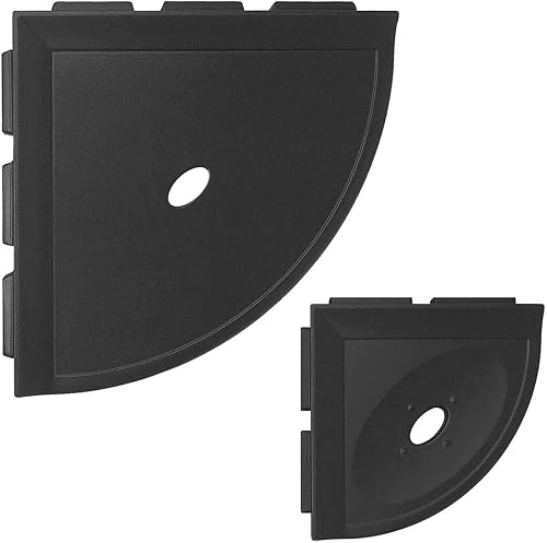 Questech Estante de ducha esquinero de 8 pulgadas y jabonera de 5 pulgadas, con tapa metro, para nueva construcción, negro grafito