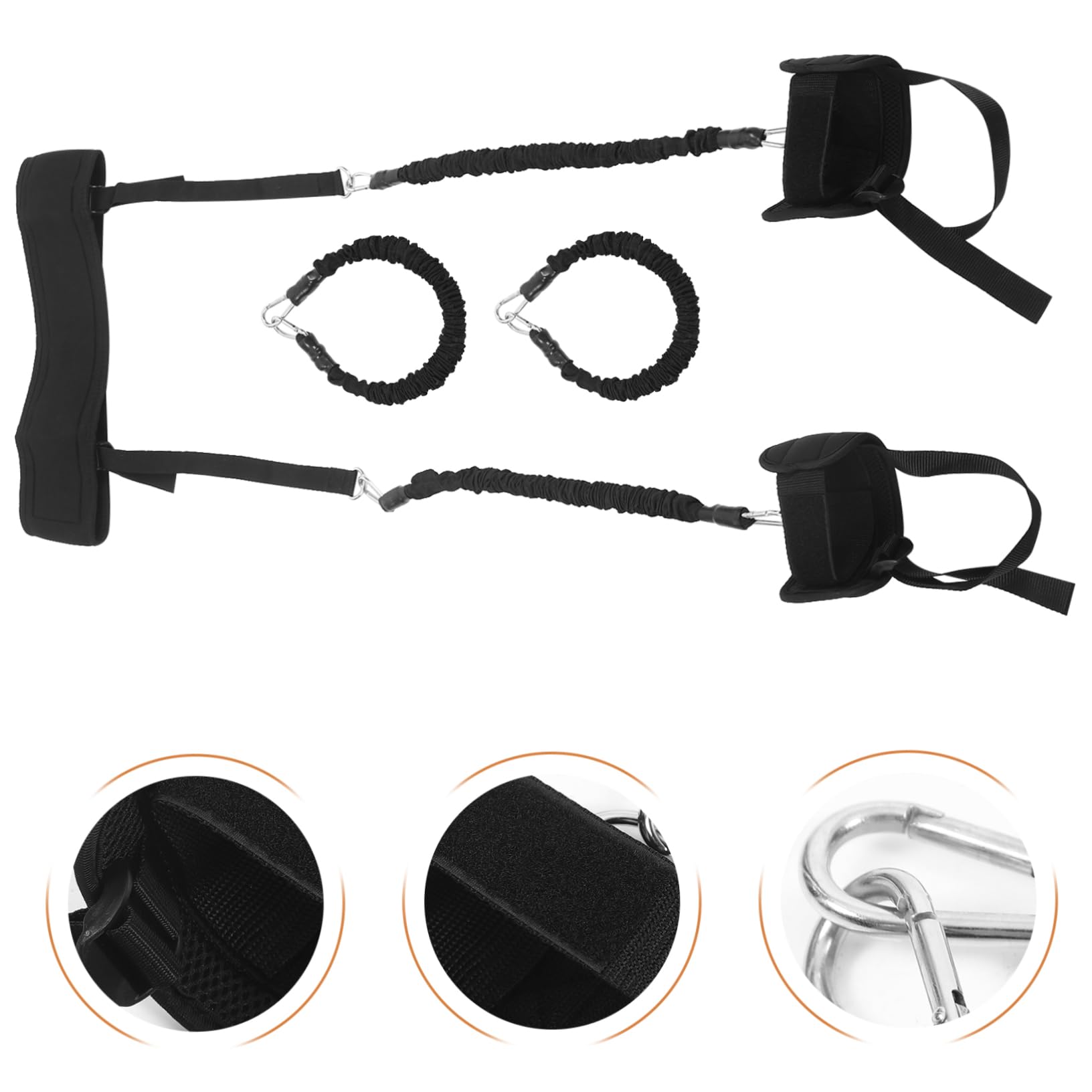 Elastici Esercizi per Allenamento Caviglia e Fascia Vita, Bande Resistenza Fitness Multifunzione in Lattice e Tessuto, Portatile per Gambe e Fianchi, Uomo
