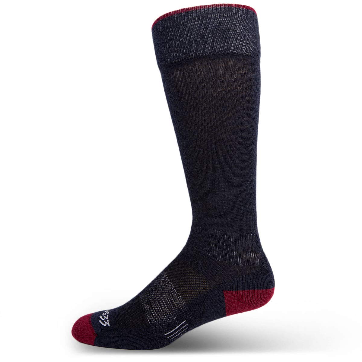 USA Made - Micro Cushion Ski and Snowboard Socks - Over the Calf Socks - Merino Wool - Mountain Heritage
