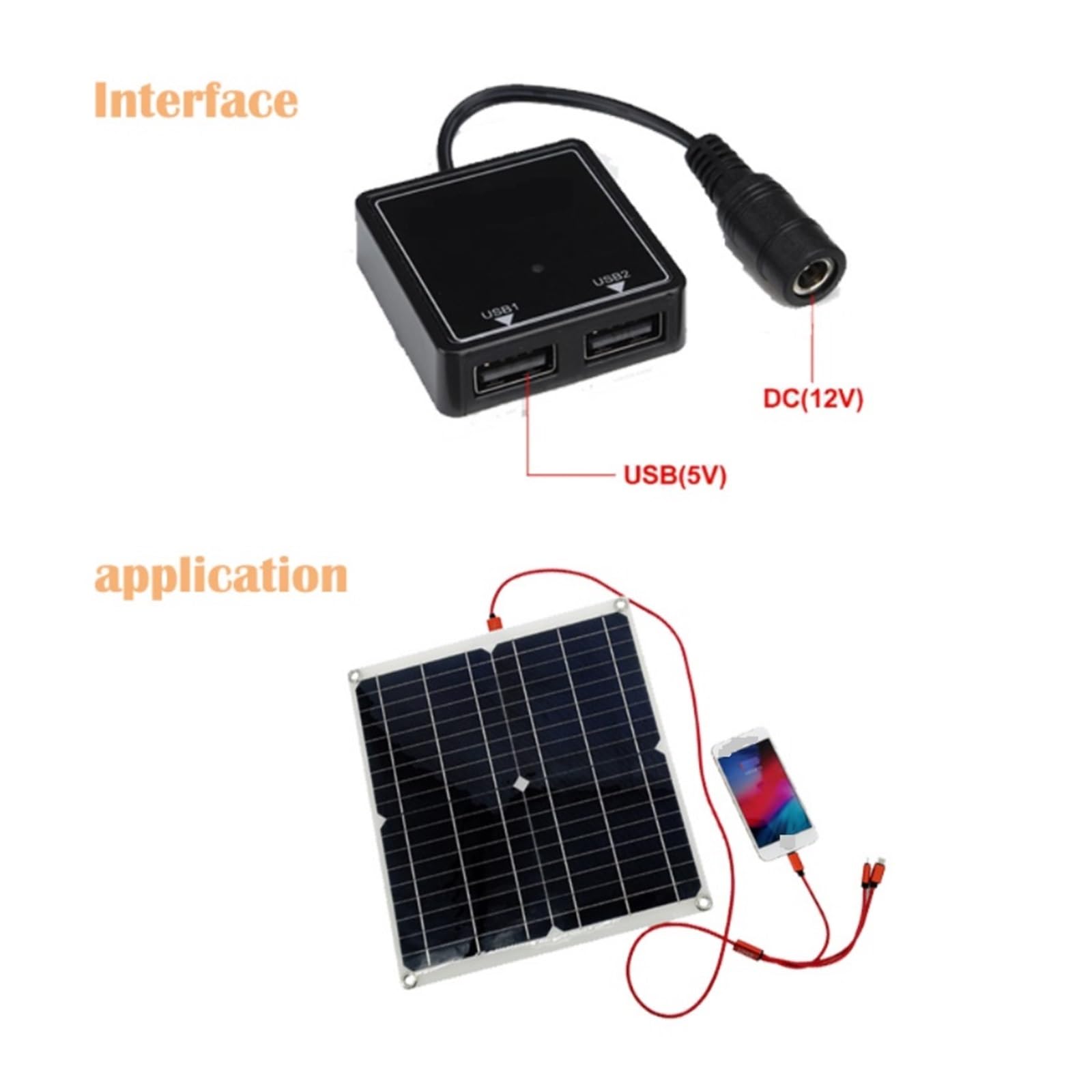 Panel słoneczny podwójny 12 v/5 v USB z kontrolerem wodoodporne ogniwa słoneczne poli do samochodu jacht RV ładowarka Idealny Wynik(70W-Panel Kit-60A)