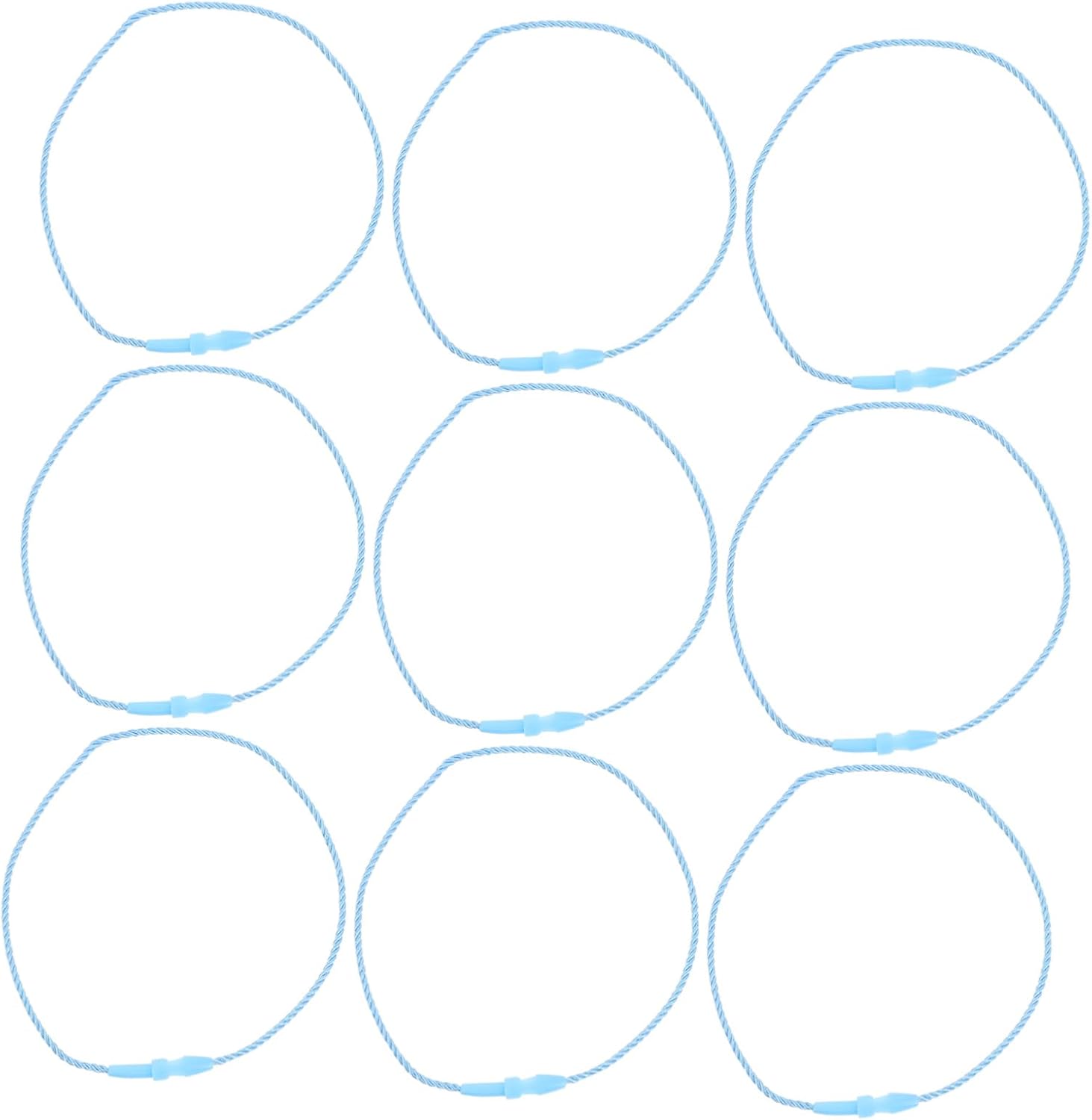 GLEAVI 1000Pcs Cotton Hanging Tag Strings with Snap Lock Fasteners, Medium Sky Blue Polyester Cord Clasp for Clothing Price Tags, Label Security Rope Suitable for Retail Store Use
