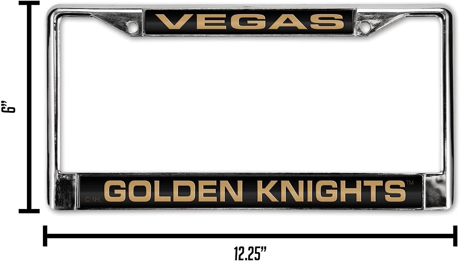 Las Vegas Golden Knights NHL Chrome Metal (Set of 2) Laser License Plate Frame