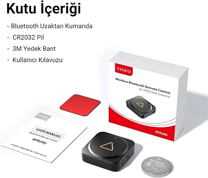 Viofo Tüm Kamera Serileri için BTR200 Kablosuz Bluetooth Uzaktan Kumanda