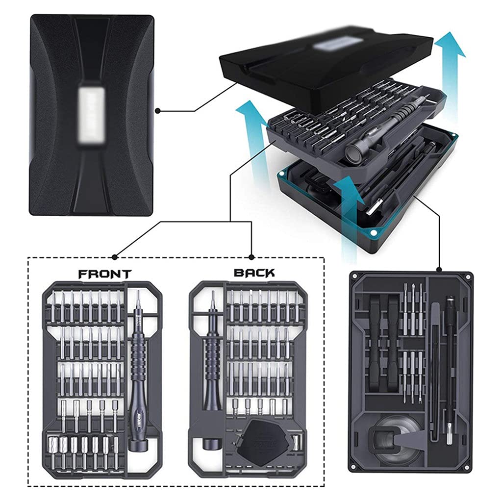 Juego de Destornilladores, Puntas de Destornillador magnéticas, Puntas hexagonales Torx de precisión, 73 en 1, multiherramientas, Kit de Herramientas manuales de reparación de teléfonos