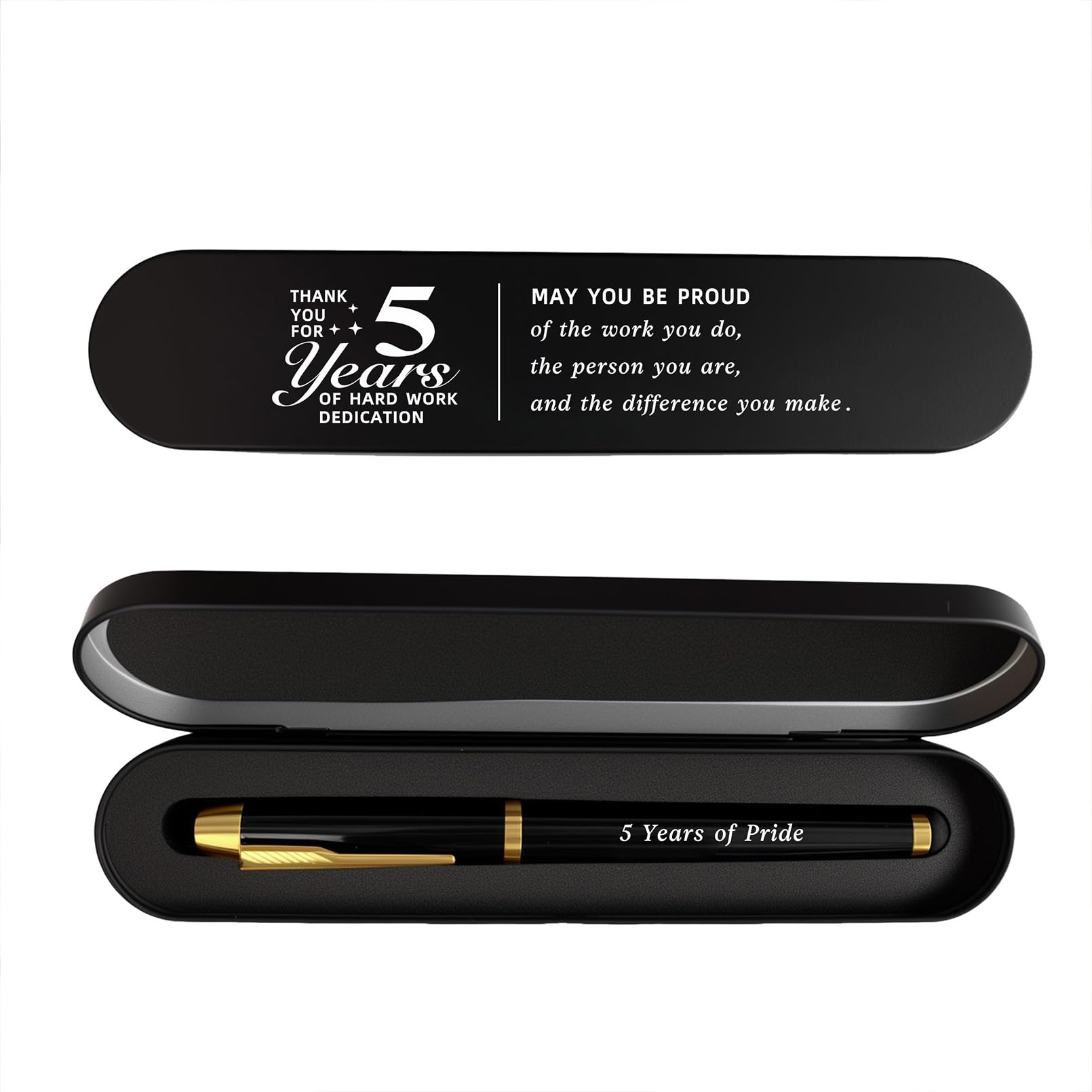 iyaone 5 Year Work Anniversary Pen Gift- Engraved Gel Pen for Employee & Staff Appreciation Award, 5 Year Service Recognition