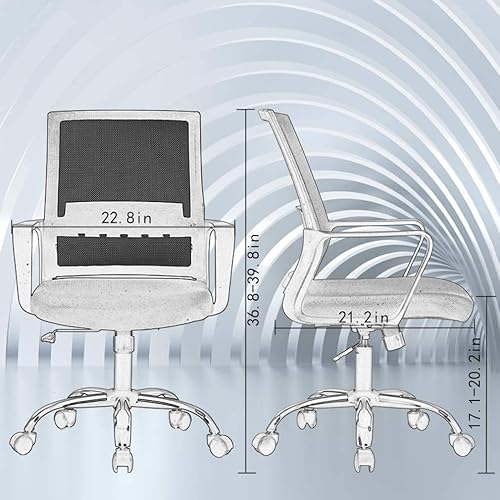 Miniatura 3 de Silla ergonómica de oficina de escritorio barata para el hogar, silla de malla simple, soporte lumbar, taburete ajustable ejecutivo moderno, silla