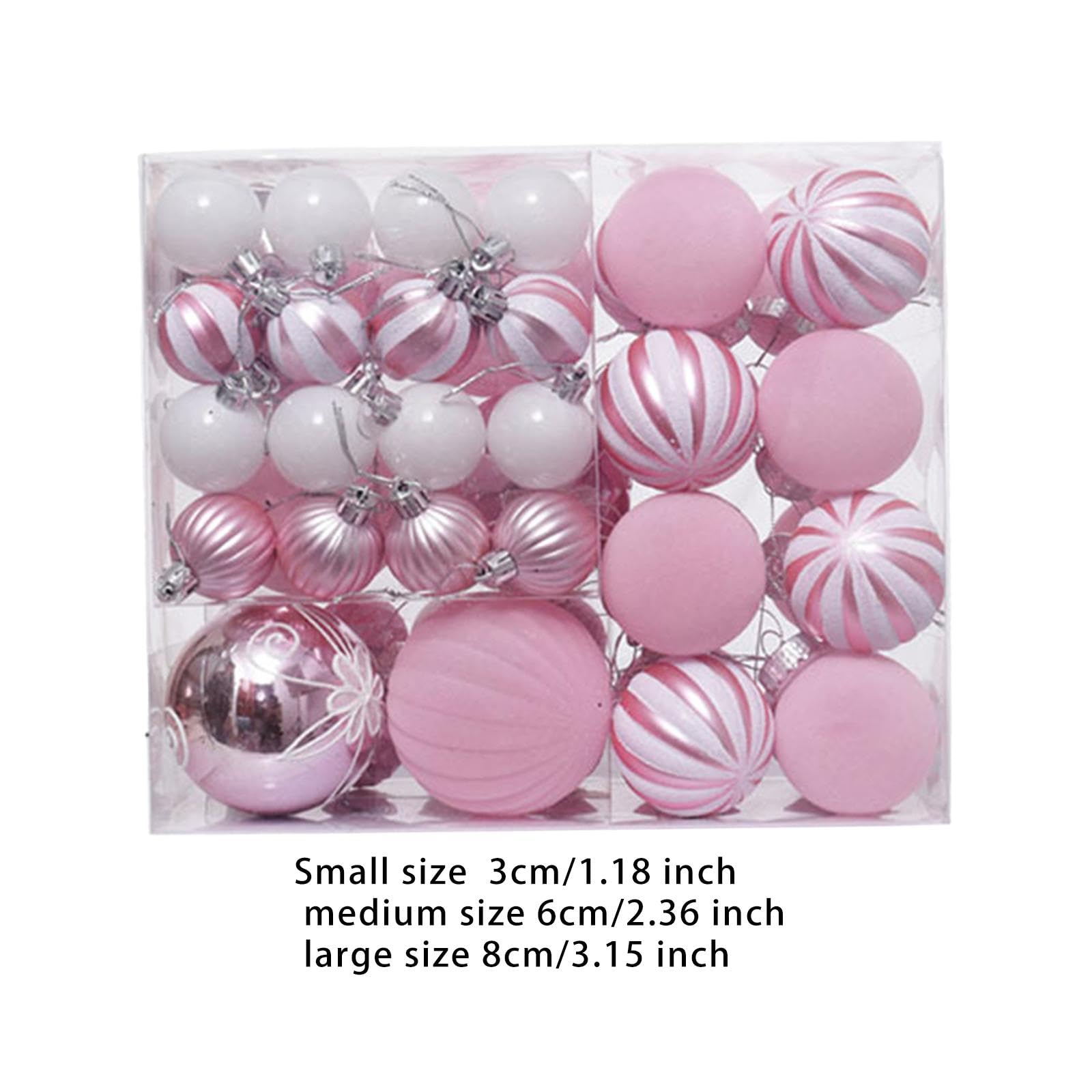 46 Piezas de Adornos Navideños para Decorar El Y para Proyectos de Bricolaje, Flocado Rosa, Individual