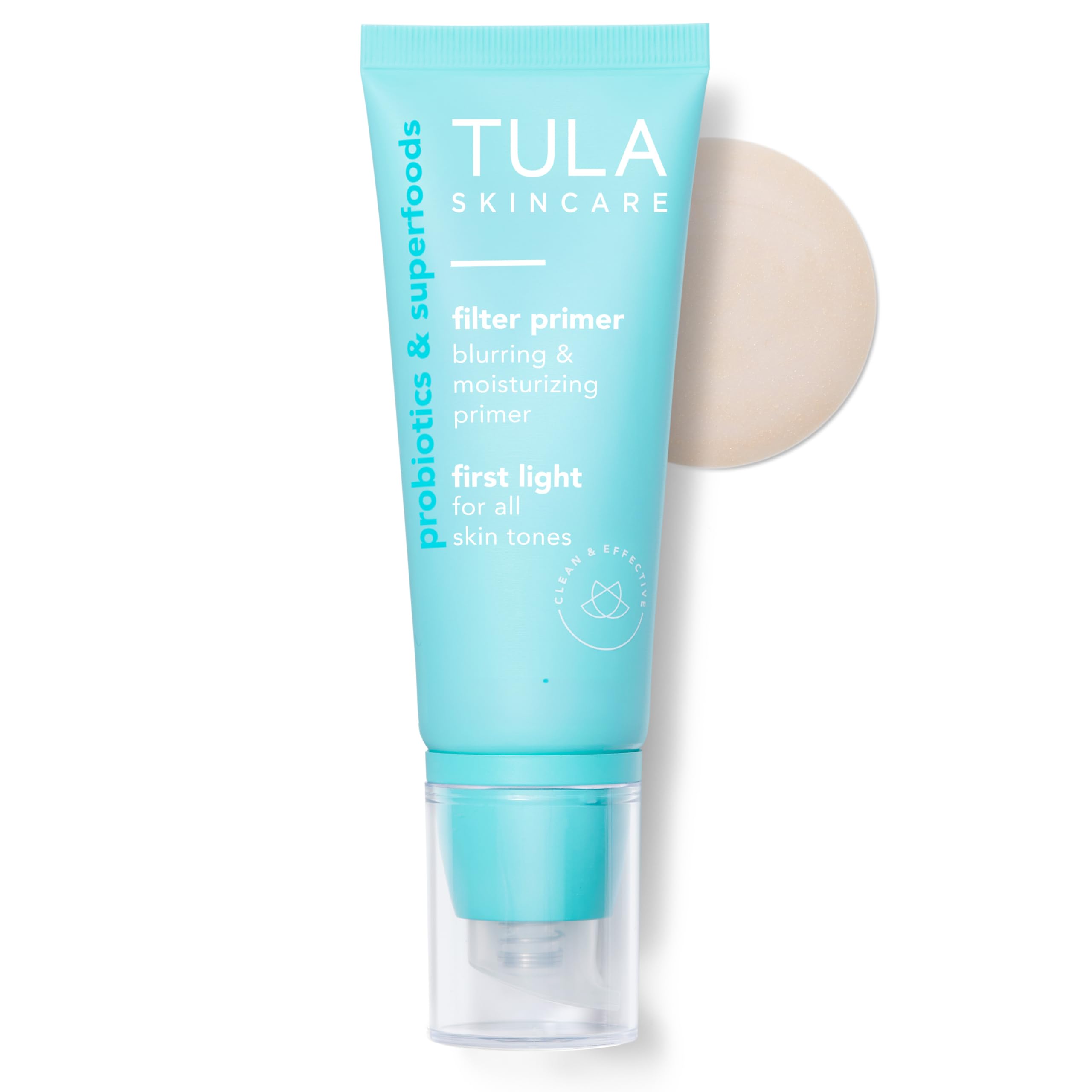 TULA Skincare Filter Primer, Blurring & Moisturizing Face Primer for Redness & Uneven Tone with Prebiotic Extracts, First Light - Non Tinted 1 Fl Oz (Pack of 1) First Light