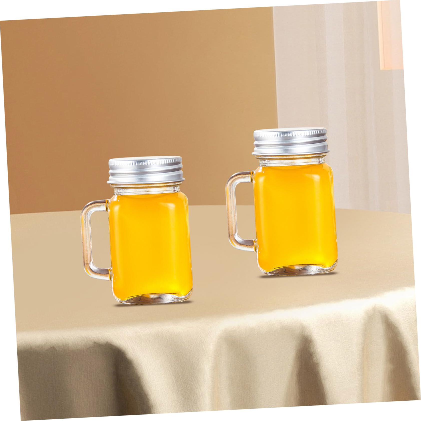 IMIKEYA 2 Sätze Mini-einmachgläser Einmachglas Mit Griff Glasbecher Mit Deckel Marmeladenglas Mit Deckel Einweckgläser Marmeladenbecher Kleiner Honigbehälter Transparent 4 Stück * 2