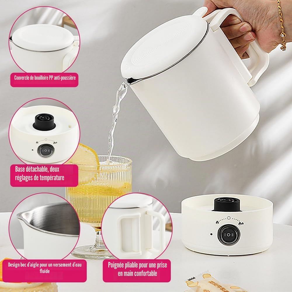 BIZOI Kit Fondoir Cire Bougie Electrique, Machine de Fonte Cire Bougie, 800ml Fondeur de cires pour la Fabrication de Bougies Inclut Thermomètre, Mèches, Autocollants, Supports et Cuillère de Mélange