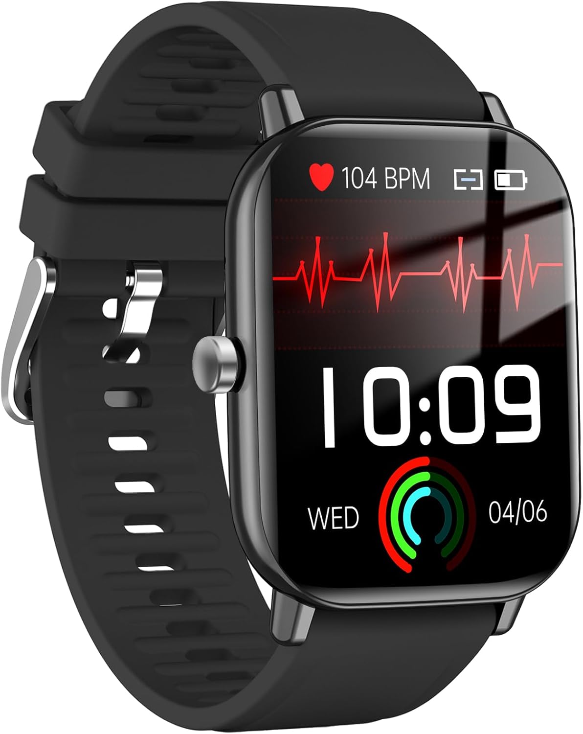 Blood Pressure Watch, Smart Watch, Smart Watches for Men (Answer/Make Call), Waterproof Smart Watch for Android and iOS, 2.01"" HD Sports Fitness Tracker with Blood Pressure Tracker, Black