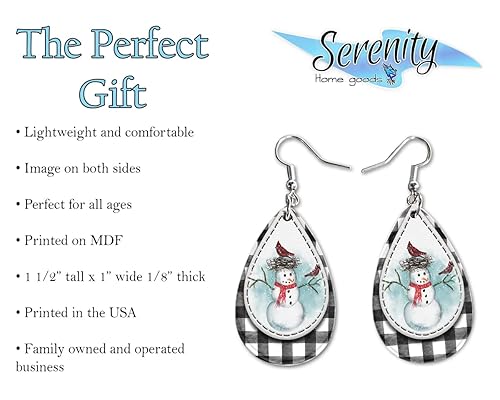 Miniatura 62 de Adorable Snoman Dangle Earrings Set Lightweigh Christmas Winter Jewelry Jewelry Earings Double Sided Print