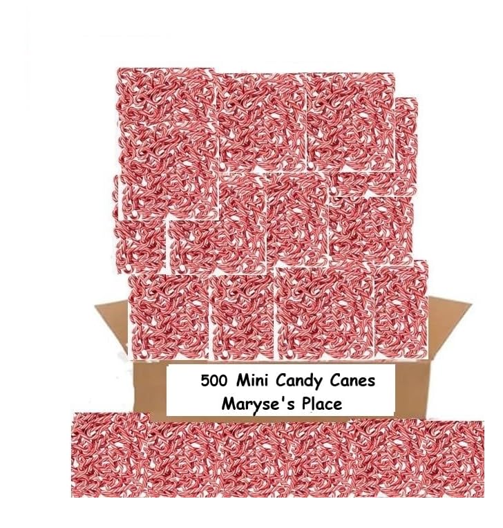 MINI CANDY CANES (500 MINI CANDY CANES) With Real Peppermint Flavor | Red & White Stripes - Individually Wrapped Gift Pack | Holiday Candy for Christmas, Santa Parade, ThanksGiving, Holidays