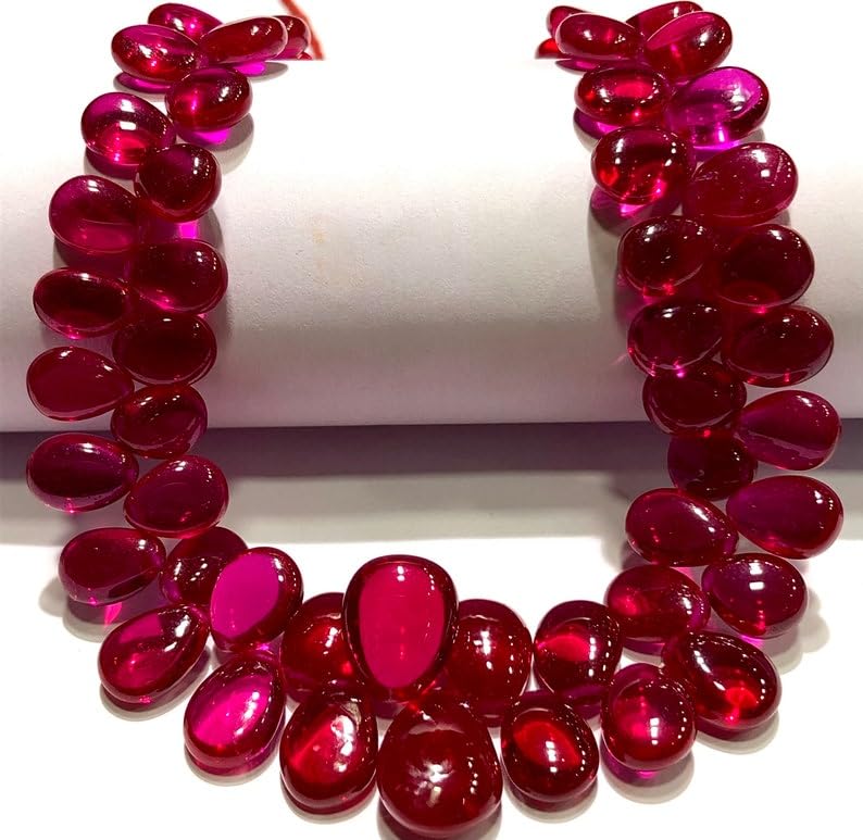 Naturalny rubin korund migdałowy soomth koraliki 7 x 10-8 x 13 mm 40 cm długi sznurek biżuteria tworzenie kamieni szlachetnych koraliki do naszyjnika bransoletki