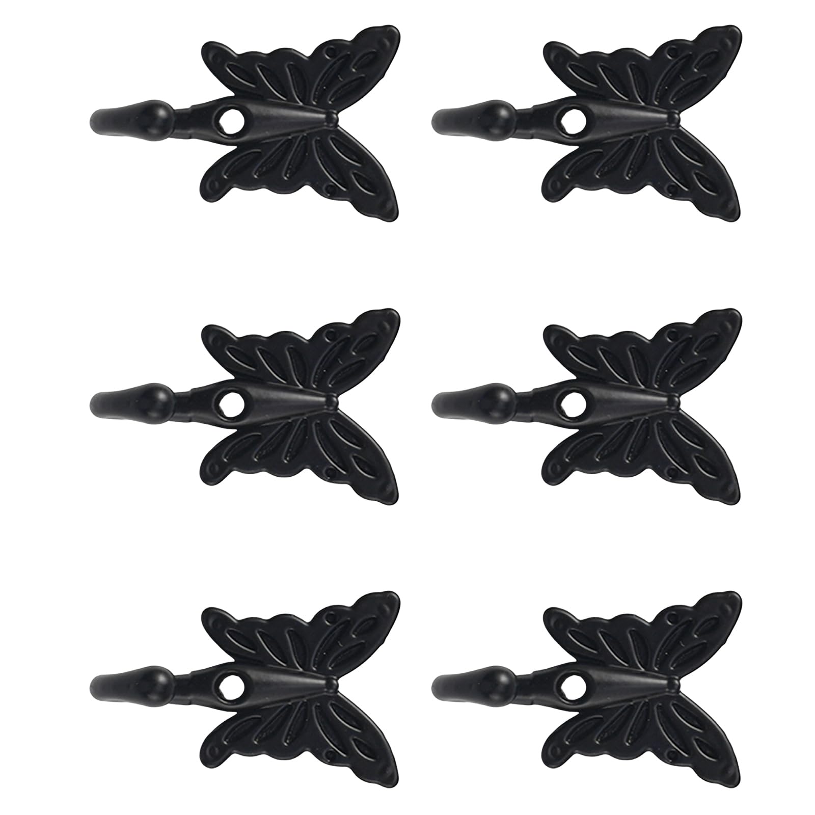 Whoasyst 6Pcs / Pack Artistic Butterfly Wall Hooks Space Saving Storage Rack Metal Hanger for Home Organization Metal Mixture Coat Hook