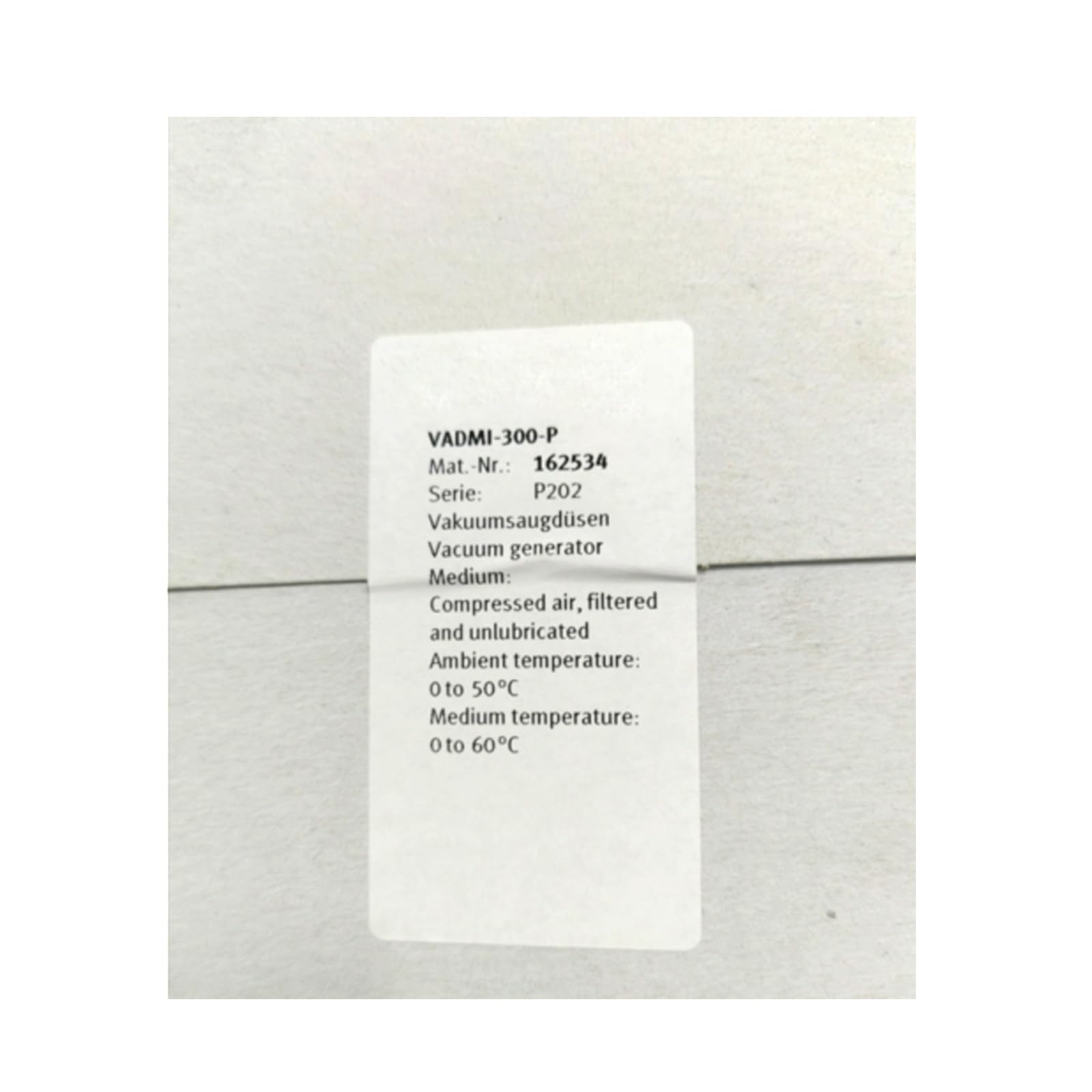 VADMI-300-P 162534 Vacuum Generator VADMI300P Sealed in Box 1 Year Warranty