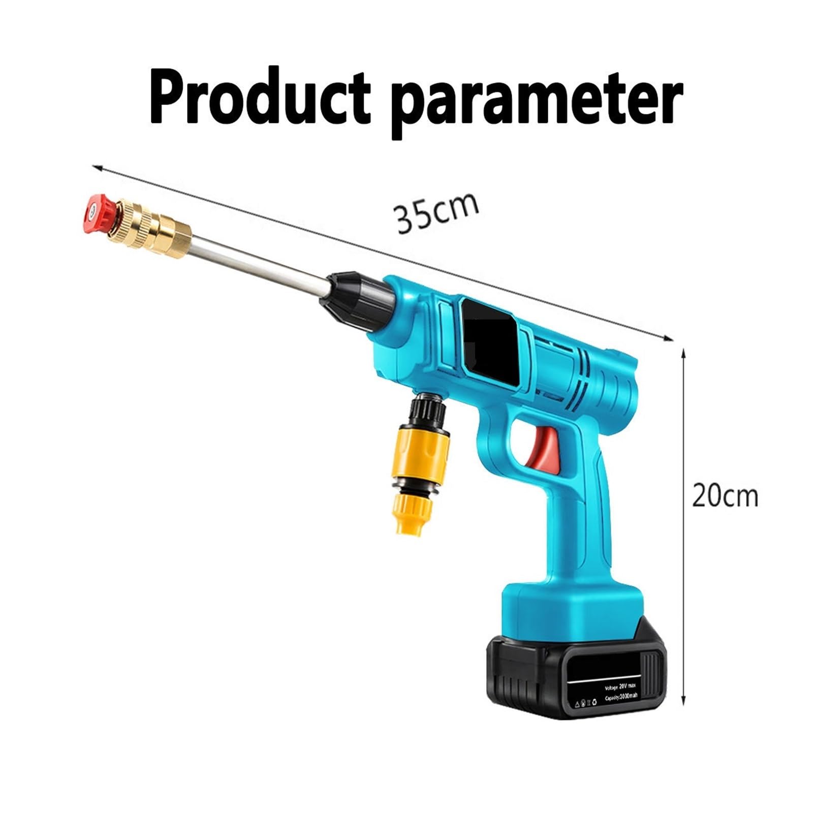 Lavadora De Coche Alta Presión Inalámbrica, Generador Pistola, Agua, Limpiador En Aerosol, For Batería 18V Potente Chorro A PresióN