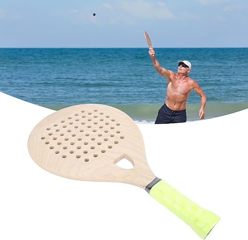 Miniatura 6 de Drfeify Raqueta de tenis de playa, raqueta antideslizante de roble rojo, raqueta de tenis de playa ligera para un mejor control