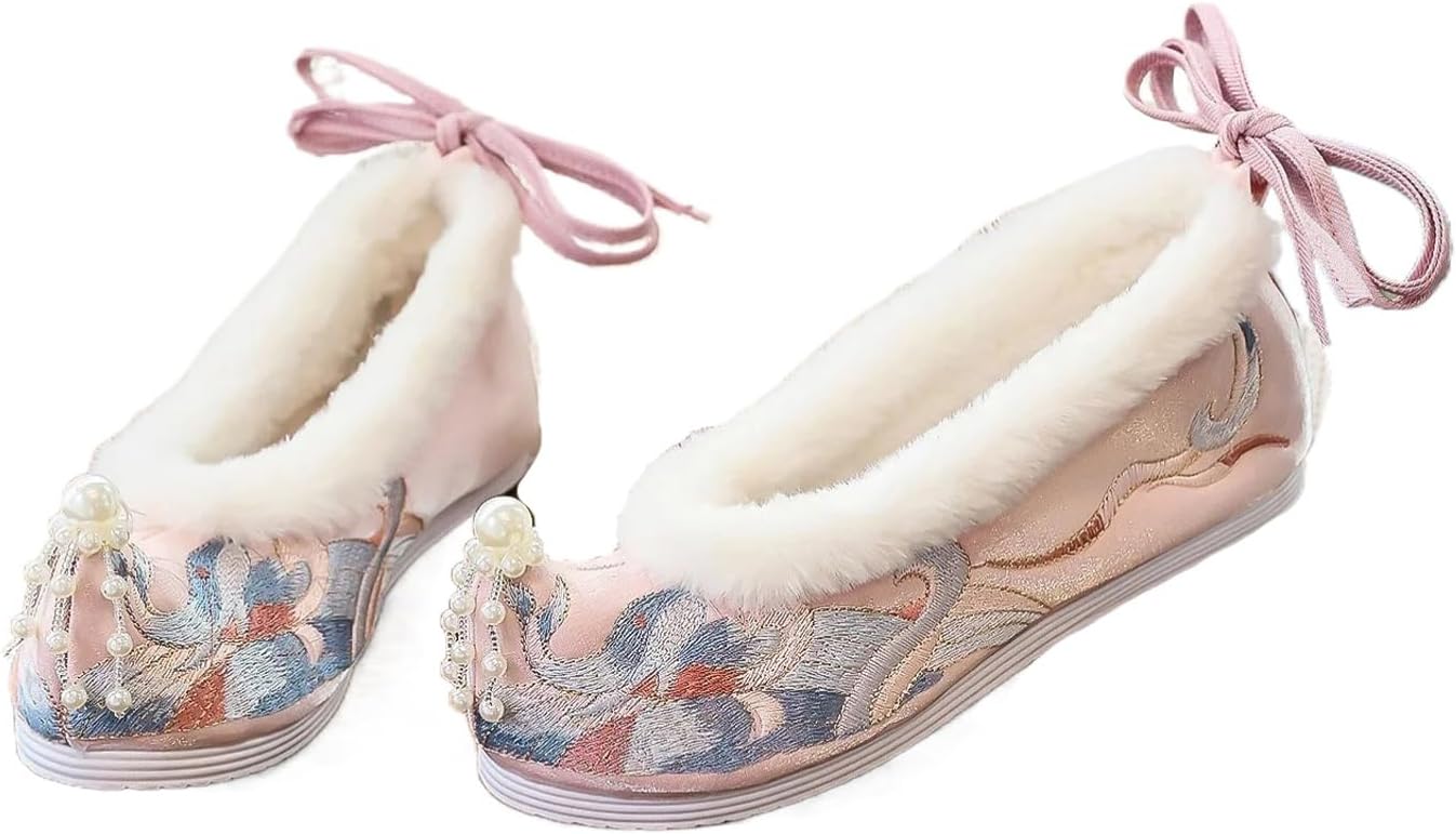 Women's Embroidered Wedge Shoe Inner Height-Increasing Warped Head Ancient Costume Flats Chinese Pumps